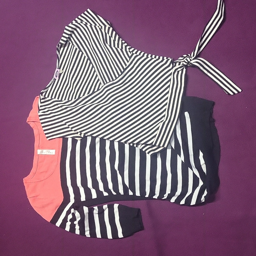 2 womens Small shirts tops sweater blouse lot S striped Pina Rossi